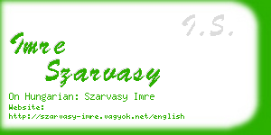 imre szarvasy business card